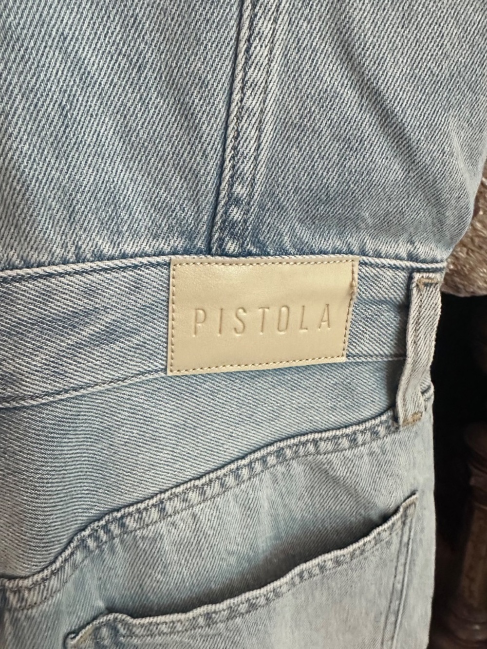 Pistola Everly XS Denim Romper Light Wash Sleeveless Utility Jean Shorts NWT - Picture 5 of 9